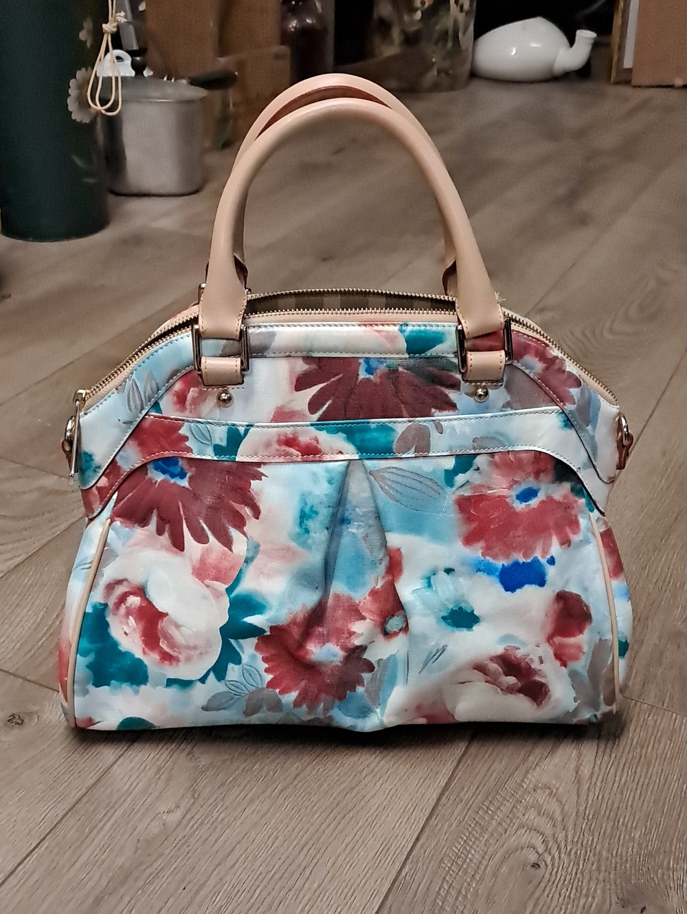 BRAHMIN Floral Dome Satchel Handbag in Multicolor